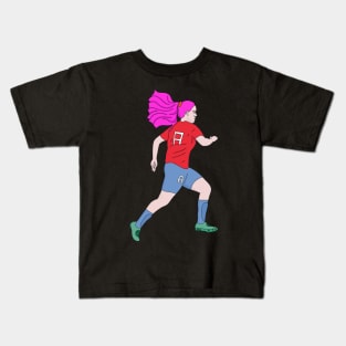 Running Soccer Player Football Kids T-Shirt